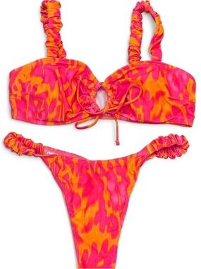 Pink & Orange Tie-Dye Bikini Set